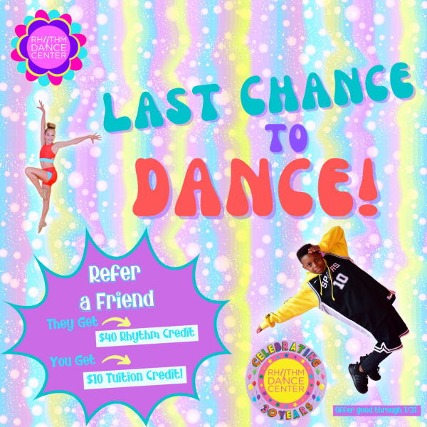 Last Chance to Dance - accepting registration through January 31! Refer a friend and receive a $10 tuition credit!